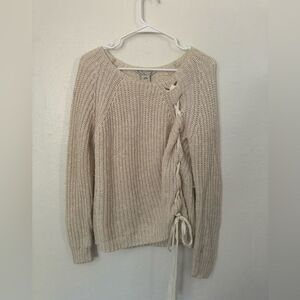 American rag lace up sweater size large